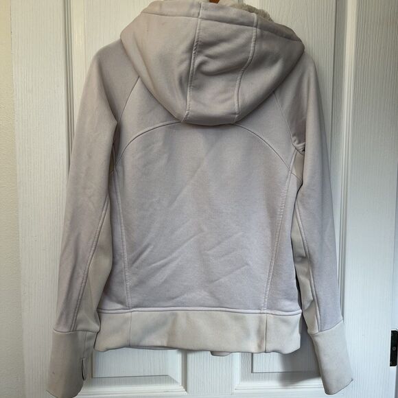 Athleta Hoodie Jacket Women’s M Triumph Luxe Shine Pearl Cream 511431 Faux Fur - Picture 2 of 11